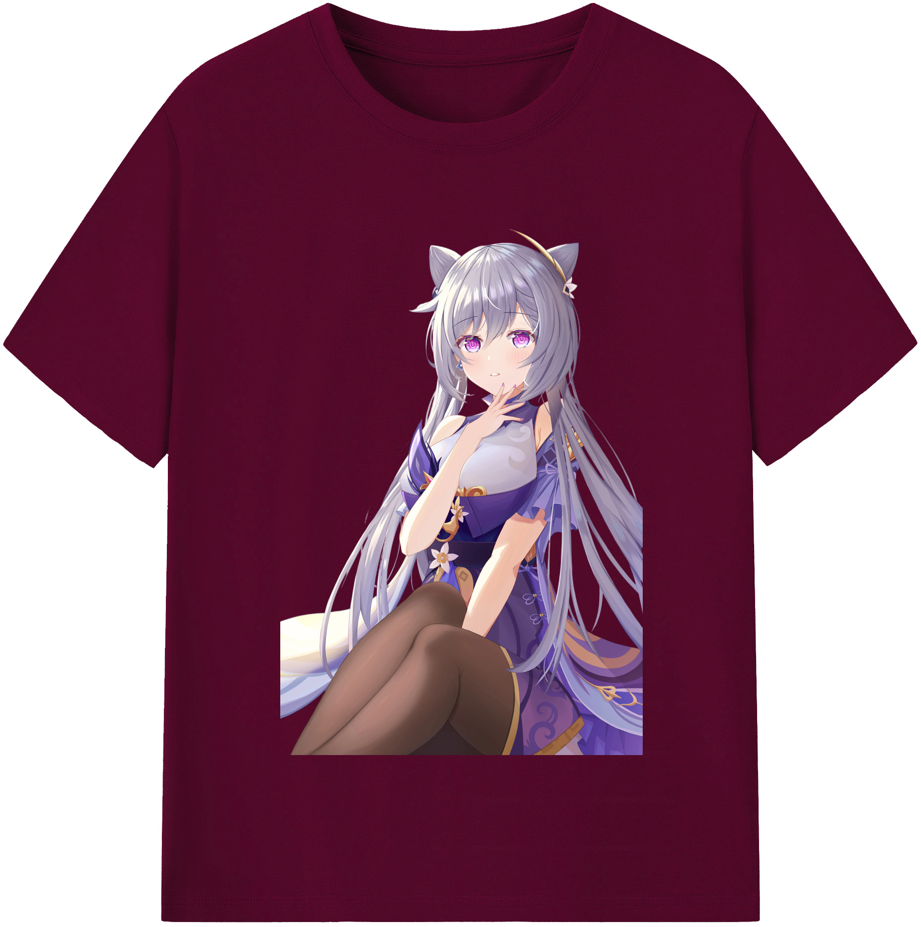 げんし神 刻晴 こくせい genshin Kokusei レディースカジュアルプリントTシャツ（綿100％）